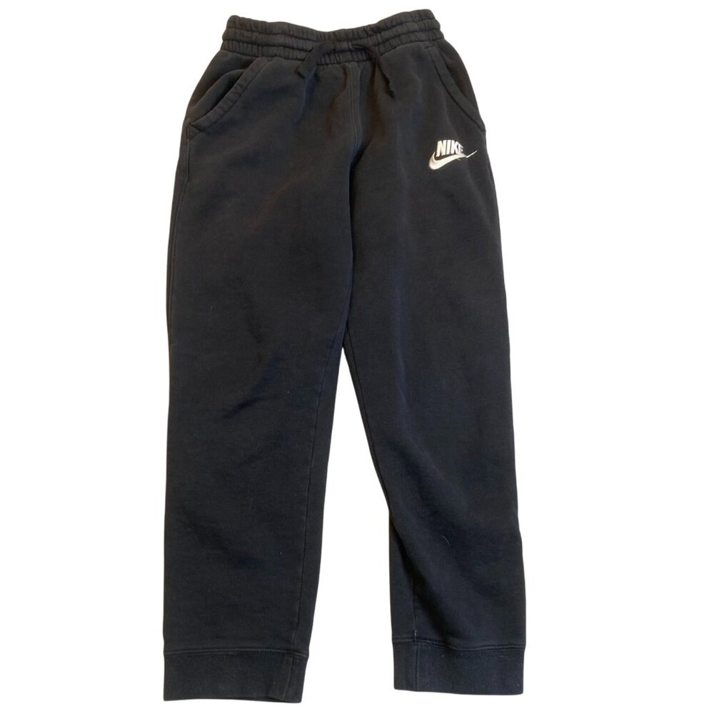 Nike Men's Joggers Large Black Standard Fit Cotton and Polyester Blend Side Hole